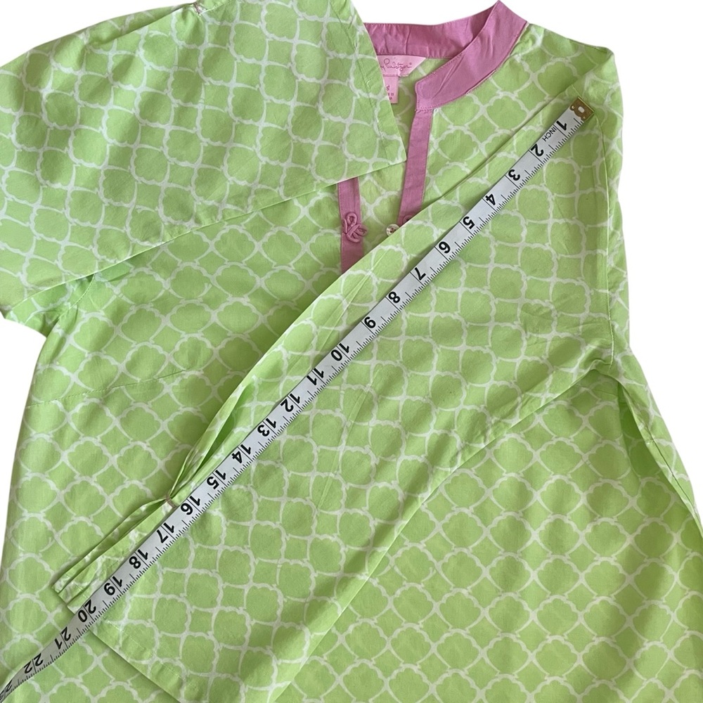Lilly Pulitzer Lime Green and Pink long sleeve mini dress or Tunic Top Sz S - Picture 9 of 9